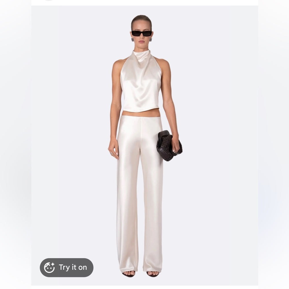 Nonchalant label Norma pant champagne seamless silky trouser pant straight M NWT - Picture 7 of 12